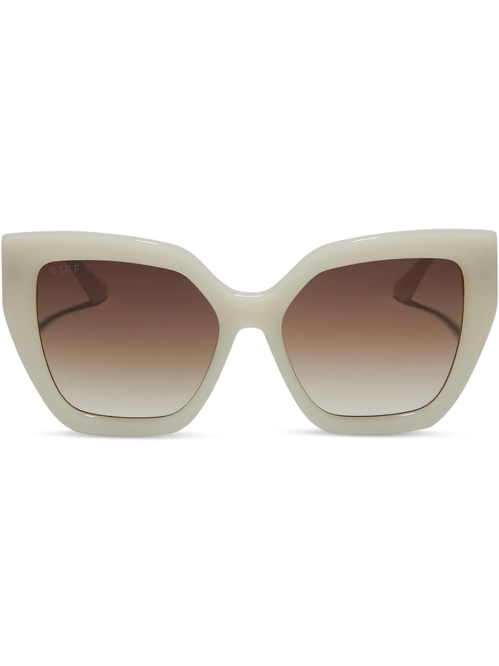 Blaire Women's Angular Sunglasses in Ivory with Gradient Brown Lenses - Picture 3 of 4